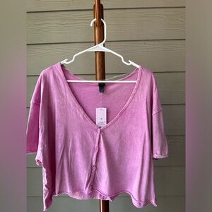 Wild Fable Boxy Cropped Shirt